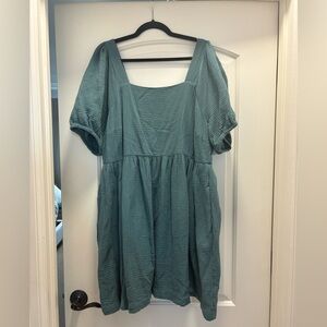 Madewell blue cotton dress with pockets